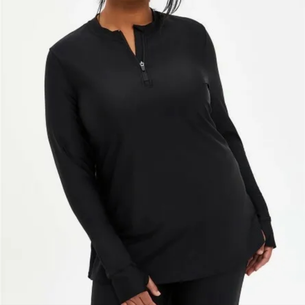 Torrid Active Swim Rashguard Rash Guard Tunic Top Size 2X 18/20 w Thumbh…